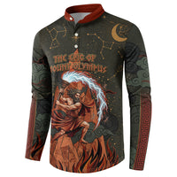 Mount Olympus Button Sweatshirt Greek Prometheus Torch Flame Lightning Mountain Constellations