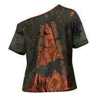 Mount Olympus Cross Shoulder Shirt Greek Prometheus Torch Flame Lightning Mountain Constellations