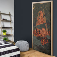 Mount Olympus Door Cover Greek Prometheus Torch Flame Lightning Mountain Constellations