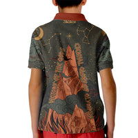 Mount Olympus Kid Polo Shirt Greek Prometheus Torch Flame Lightning Mountain Constellations