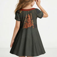 Mount Olympus Kid Short Sleeve Dress Greek Prometheus Torch Flame Lightning Mountain Constellations
