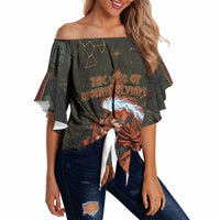 Mount Olympus Off Shoulder Wrap Waist Top Greek Prometheus Torch Flame Lightning Mountain Constellations