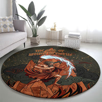 Mount Olympus Round Carpet Greek Prometheus Torch Flame Lightning Mountain Constellations