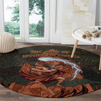 Mount Olympus Round Carpet Greek Prometheus Torch Flame Lightning Mountain Constellations