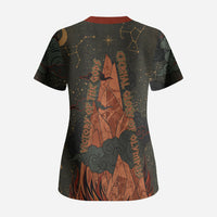 Mount Olympus Scrub Top Greek Prometheus Torch Flame Lightning Mountain Constellations