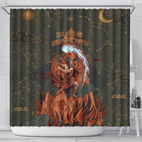 Mount Olympus Shower Curtain Greek Prometheus Torch Flame Lightning Mountain Constellations