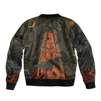 Mount Olympus Sleeve Zip Bomber Jacket Greek Prometheus Torch Flame Lightning Mountain Constellations