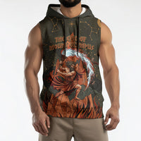 Mount Olympus Sleeveless Hoodie Greek Prometheus Torch Flame Lightning Mountain Constellations