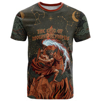 Mount Olympus T Shirt Greek Prometheus Torch Flame Lightning Mountain Constellations