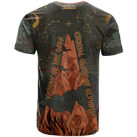 Mount Olympus T Shirt Greek Prometheus Torch Flame Lightning Mountain Constellations