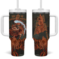 Mount Olympus Tumbler With Handle Greek Prometheus Torch Flame Lightning Mountain Constellations