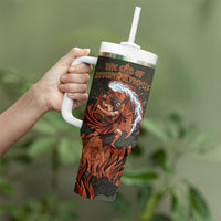 Mount Olympus Tumbler With Handle Greek Prometheus Torch Flame Lightning Mountain Constellations