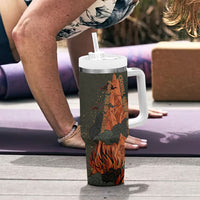 Mount Olympus Tumbler With Handle Greek Prometheus Torch Flame Lightning Mountain Constellations