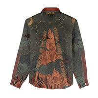 Mount Olympus Women Casual Shirt Greek Prometheus Torch Flame Lightning Mountain Constellations