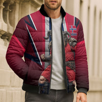 Personalized Norway Viking Bomber Puffer Jacket Nordic Flag Sports Style