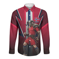 Personalized Norway Viking Long Sleeve Button Shirt Nordic Flag Sports Style