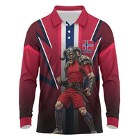 Personalized Norway Viking Long Sleeve Polo Shirt Nordic Flag Sports Style
