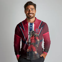 Personalized Norway Viking Long Sleeve Polo Shirt Nordic Flag Sports Style