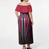Personalized Norway Viking Off Shoulder Maxi Dress Nordic Flag Sports Style