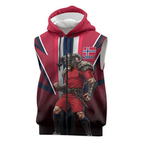 Personalized Norway Viking Sleeveless Zip Hoodie Nordic Flag Sports Style