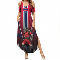 Personalized Norway Viking Summer Maxi Dress Nordic Flag Sports Style