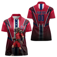 Personalized Norway Viking Women Polo Shirt Nordic Flag Sports Style