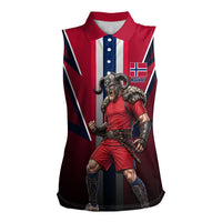 Personalized Norway Viking Women Sleeveless Polo Shirt Nordic Flag Sports Style