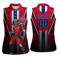 Personalized Norway Viking Women Sleeveless Polo Shirt Nordic Flag Sports Style