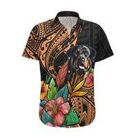 Polynesian Rottweiler Hawaiian Shirt Polynesian Pattern And Rottweiler - Wonder Print Shop