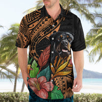 Polynesian Rottweiler Hawaiian Shirt Polynesian Pattern And Rottweiler - Wonder Print Shop