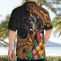 Polynesian Rottweiler Hawaiian Shirt Polynesian Pattern And Rottweiler - Wonder Print Shop