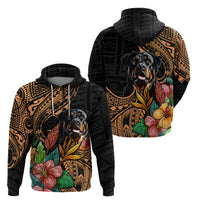 Polynesian Rottweiler Hoodie Polynesian Pattern And Rottweiler - Wonder Print Shop