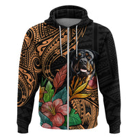 Polynesian Rottweiler Hoodie Polynesian Pattern And Rottweiler - Wonder Print Shop