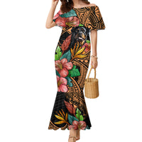 Polynesian Rottweiler Mermaid Dress Polynesian Pattern And Rottweiler - Wonder Print Shop