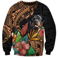 Polynesian Rottweiler Sweatshirt Polynesian Pattern And Rottweiler - Wonder Print Shop