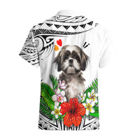 Polynesian Shih Tzu Hawaiian Shirt Polynesian Pattern And Shih Tzu - Wonder Print Shop
