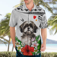 Polynesian Shih Tzu Hawaiian Shirt Polynesian Pattern And Shih Tzu - Wonder Print Shop