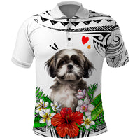 Polynesian Shih Tzu Polo Shirt Polynesian Pattern And Shih Tzu - Wonder Print Shop