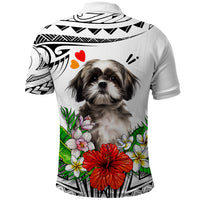 Polynesian Shih Tzu Polo Shirt Polynesian Pattern And Shih Tzu - Wonder Print Shop