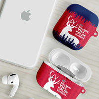 Norway Svalbard AirPods Case with Reindeer Silhouette Forest and Norwegian Flag - Wonder Print Shop