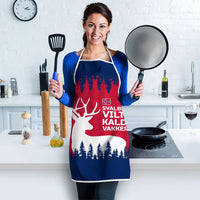 Norway Svalbard Apron with Reindeer Silhouette Forest and Norwegian Flag - Wonder Print Shop