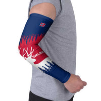 Norway Svalbard Arm Sleeves with Reindeer Silhouette Forest and Norwegian Flag - Wonder Print Shop