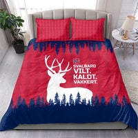 Norway Svalbard Bedding Set with Reindeer Silhouette Forest and Norwegian Flag - Wonder Print Shop