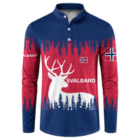 Norway Svalbard Button Sweatshirt with Reindeer Silhouette Forest and Norwegian Flag - Wonder Print Shop