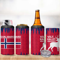Norway Svalbard 4 in 1 Can Cooler Tumbler with Reindeer Silhouette Forest and Norwegian Flag - Wonder Print Shop
