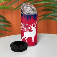 Norway Svalbard 4 in 1 Can Cooler Tumbler with Reindeer Silhouette Forest and Norwegian Flag - Wonder Print Shop