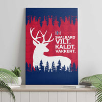 Norway Svalbard Canvas Wall Art with Reindeer Silhouette Forest and Norwegian Flag - Wonder Print Shop