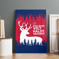 Norway Svalbard Canvas Wall Art with Reindeer Silhouette Forest and Norwegian Flag - Wonder Print Shop