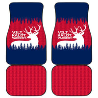 Norway Svalbard Car Mats with Reindeer Silhouette Forest and Norwegian Flag - Wonder Print Shop
