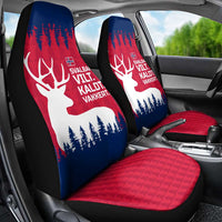 Norway Svalbard Car Seat Cover with Reindeer Silhouette Forest and Norwegian Flag - Wonder Print Shop